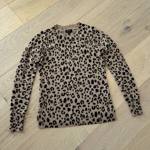 J Crew XXS Leopard Print 100% Cashmere Long Sleeve
Pullover Sweater